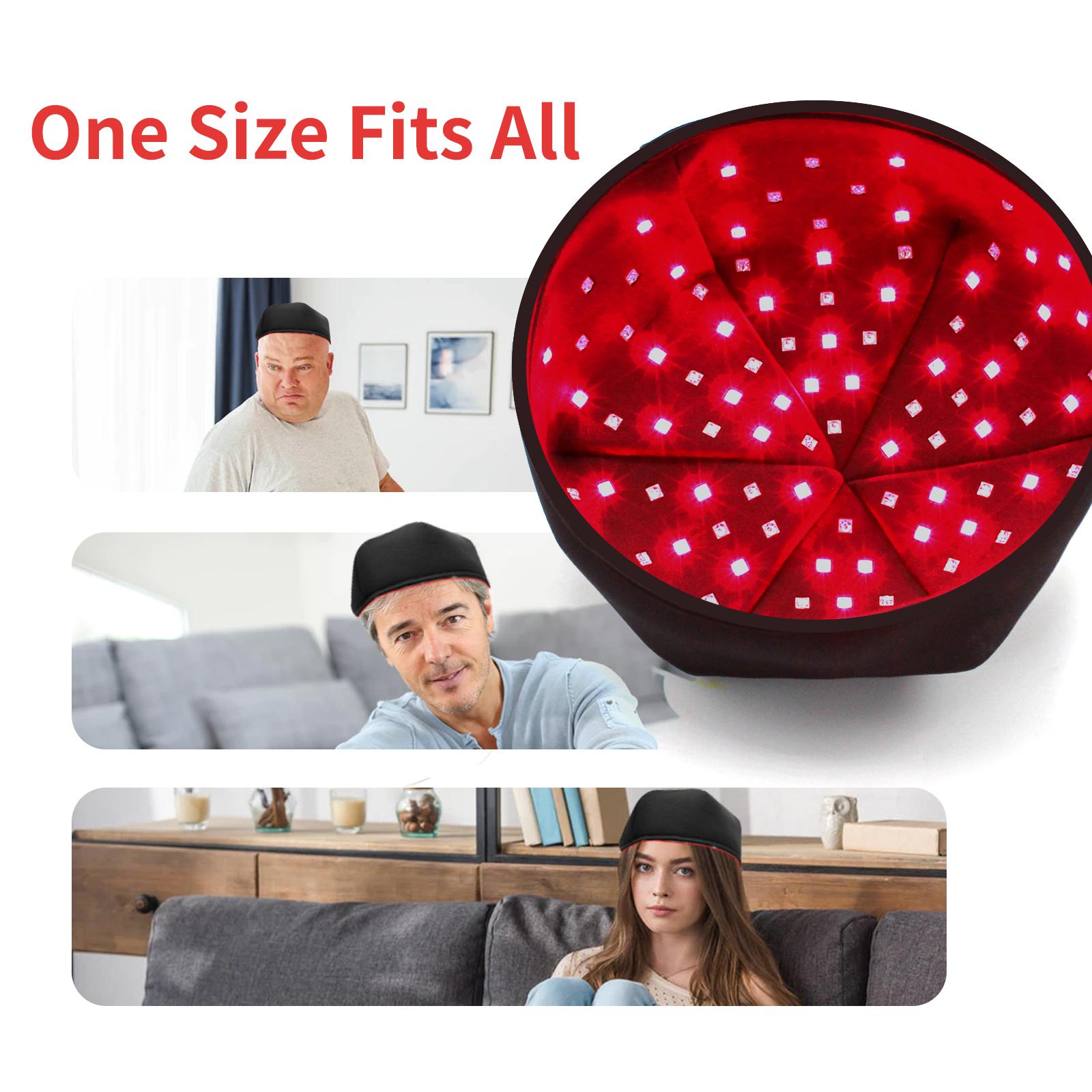 120 LED scalp care red light cap, 660nm red light + 830nm near-infrared dual wavelengths, a total of 120 high-density LED beads, 10Hz & 40Hz pulse modes, plug-in operation.
