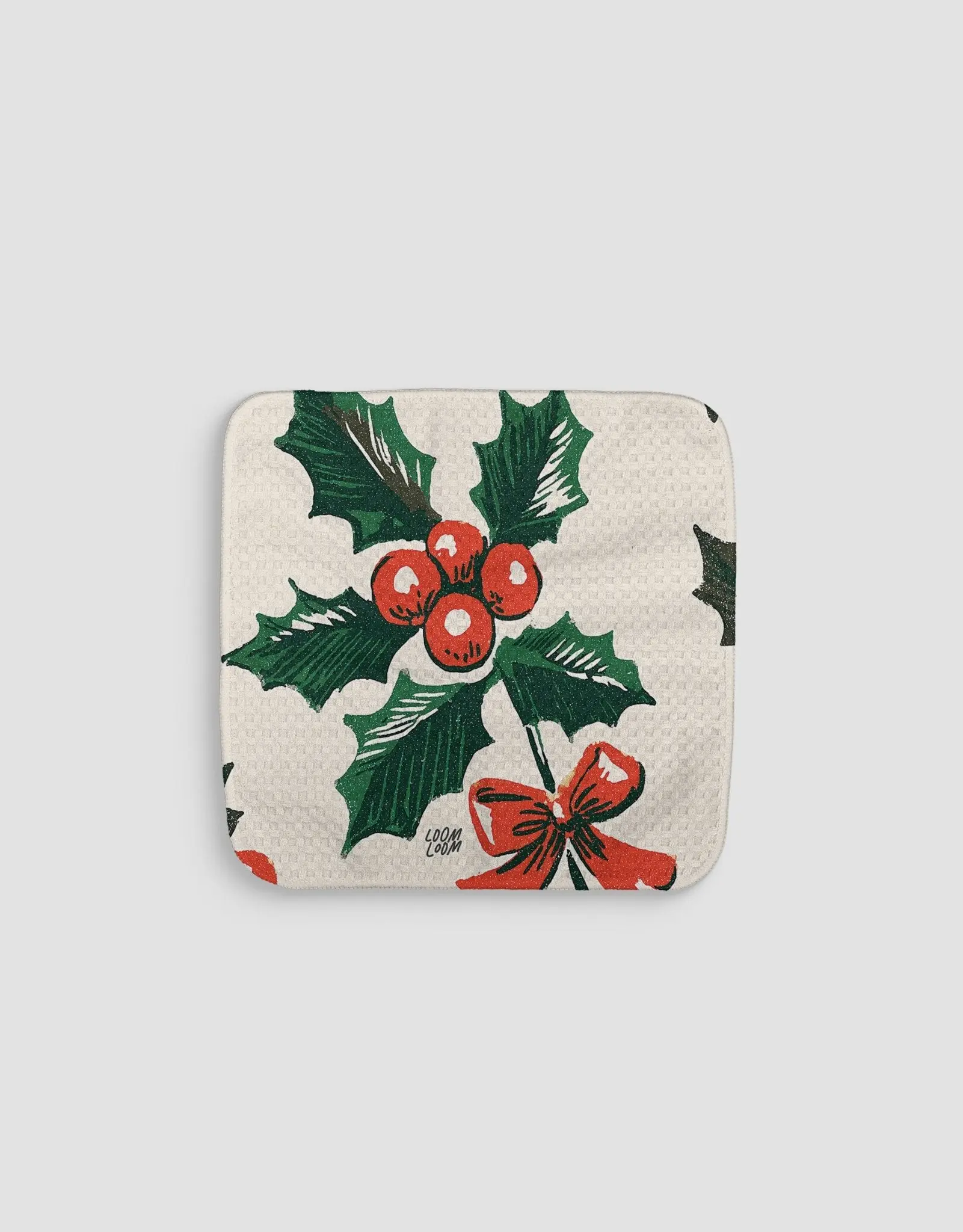 Holly Dishcloth Set - Double-Sided Print Quick-Dry Kitchen Cleaning Cloth