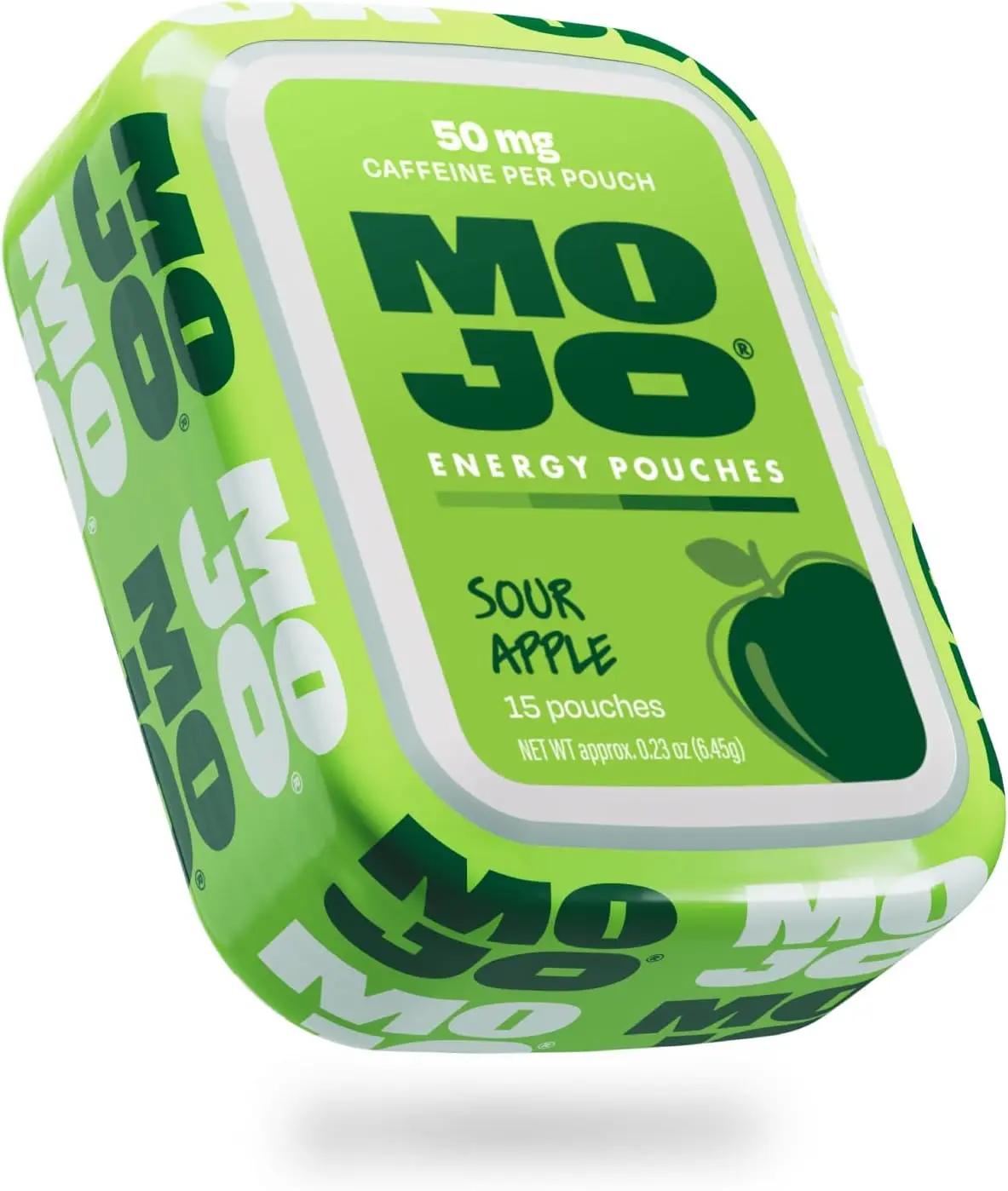 MOJO Energy 50mg Caffeine Pouches, Sour Apple, 15 Pouches, 1-Pack
