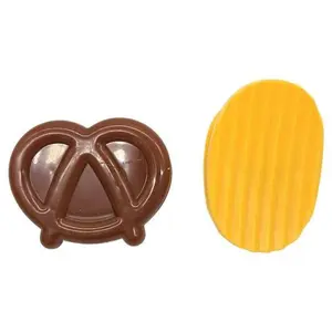 Set of 2 Novelty Chip Clips, Bag Clips, Potato Chip & Pretzel Shaped