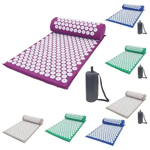 Acupressure Massage Yoga Mat with Pillow – Relaxation, Pain Relief, and Stress Reduction Set - Purple mat