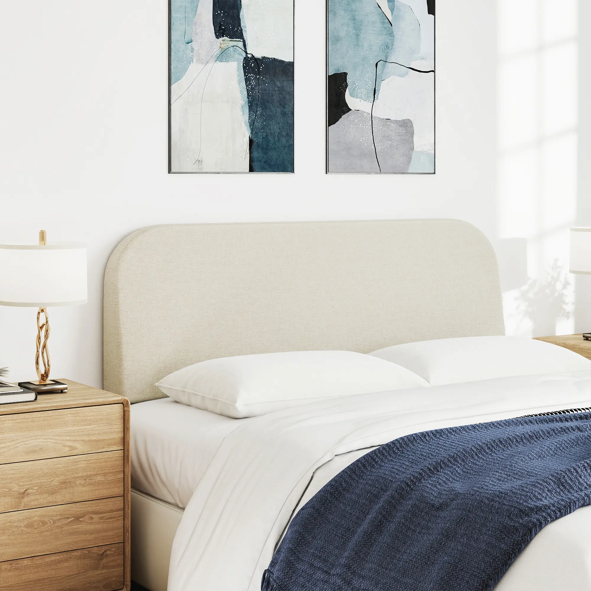 Upholstered Headboard Only-No Assembly ,Queen/Full/King/Twin Size Chenille Fabric Modern Style Headboard，Height Adjustable and Ergonomic HeadBoard