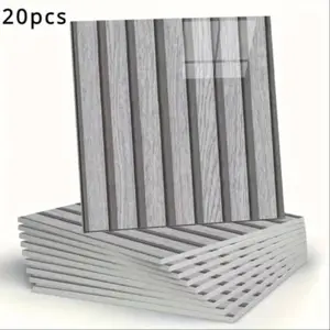 20 pieces of self-adhesive wall panel with wood grain pattern, waterproof tile wall decoration panel, suitable for living room, kitchen, bathroom and bedroom decoration home decoration, Peel and Stick Wallpaper Designs