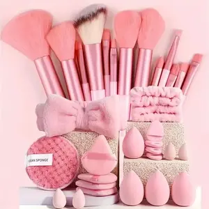 Professional Makeup Brush Set, Includes Beauty Blender, Hairband, Cleaning Sponges, Plastic Frame, Ideal for Friday Sale, Kit, Gifts For Women, Makeup Tools Set