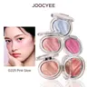 JOOCYEE AURA Glazed Blush - Pink Peach Apricot Coral, Subtle Shimmer Finish, Satin Glow Sheer Blush, Soft Shimmer Glow, Multi-Use Blush & Eyeshadow, Hydrating Dewy Finish, Buildable Natural Color, Brush Powder Radiance, Smoothing Angel Skin, Anti Blush