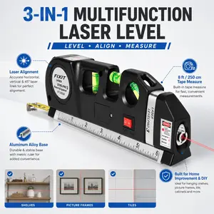 3-Line Laser Level Tool, Laser Leveler Tool, Self Leveling Laser, Auto Leveling, Cross-Line Mode, Vertical Alignment, Ideal for Hanging Pictures, DIY Projects, Office Setup, Laser Measuring Tool