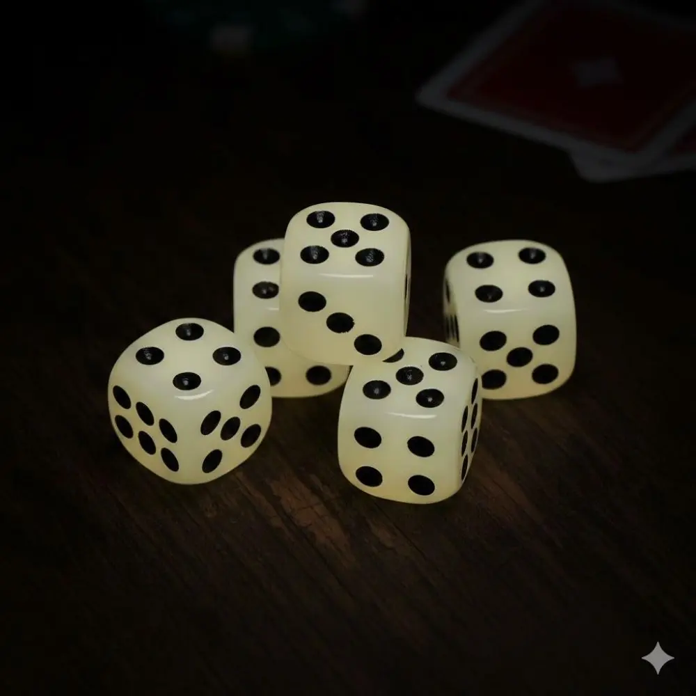 Glow in The Dark Dice Set, 6-Sided High Brightness Glowing Dice, Rounded Safety Edges Anti-Swallow, Waterproof & Durable, Tabletop RPG Dice, Party Game Supplies for Pub Nights & Family Game Evenings