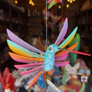 Hummingbird Statue Mexican Folk Art Alebrije Sculpture, Wooden  Decoration Figure, Made Of Wood And Carved By Hand