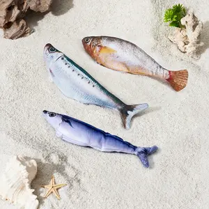 3PCS Realistic Flopping Fish Cat Toy, USB Rechargeable 7.1 Inches 3 Flapping Mode Sardine/Saury/Yellow Croaker, Interactive Cat Toys for All Breeds