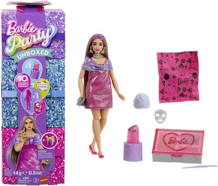 Mattel - Barbie Party Unboxed Glam Party Series Pink Sparkle Doll & Accessories  [Collectible Figurine/Statue/Bust] Paper Doll