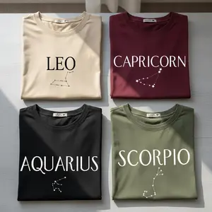 12 Zodiac Constellation T-Shirt Collection, Minimalist Astrology Tee for Women and Men, Star Sign Graphic Shirt, Horoscope Gift, Aries Taurus Gemini Cancer Leo Virgo Libra Scorpio Sagittarius Capricorn Aquarius Pisces
