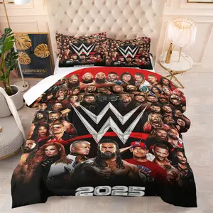 WWE All Person Commemorative Comforter Set (Including 1 Blanket And 1 Or 2 Pillowcases), Bedding Sets, Suitable For Decorating Bedrooms And Dormitories For Girls, Teenagers, And Adults, Ideal Gift