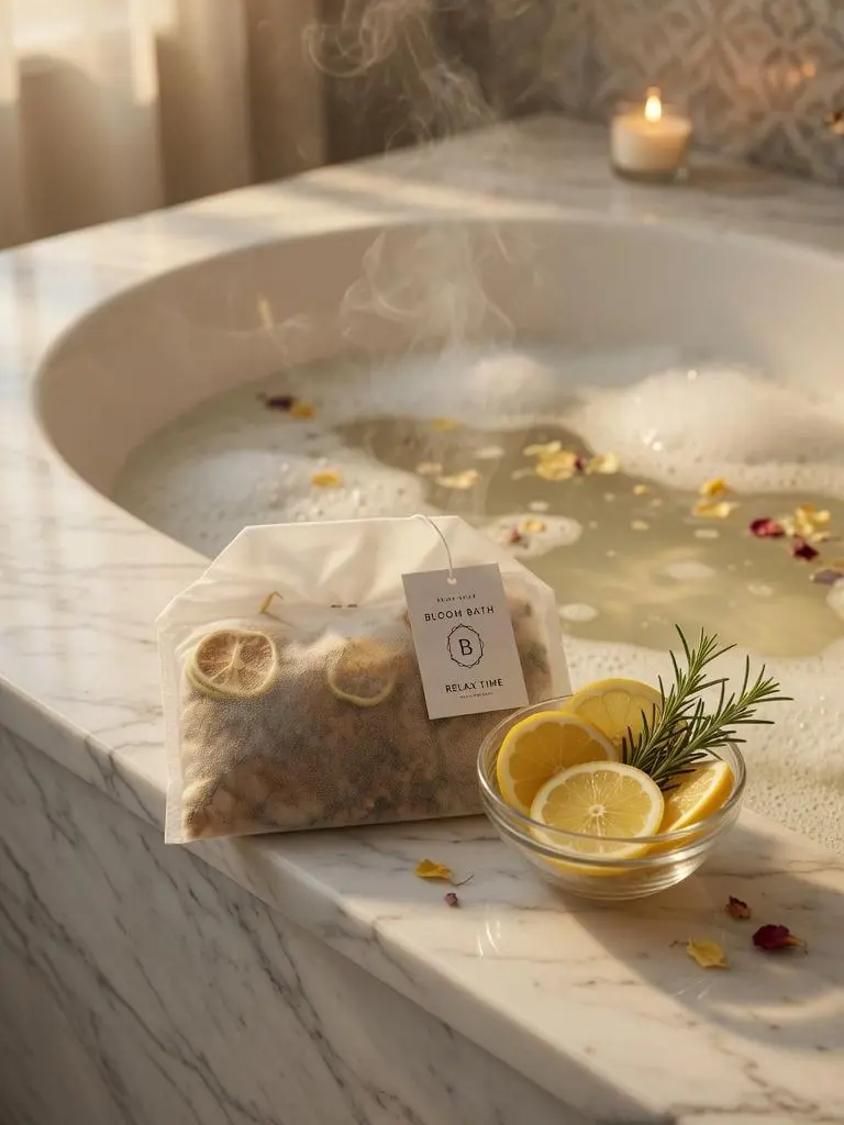 Bloom Bath Herbal Tea Bag Set – 6 Botanical Bath Sachets Bath Products Gift