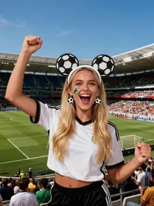 Soccer Fan Accessory Set, Glitter Soccer Headband, Earrings & Face Stickers, Game Day Cheering Supplies, Party Favors for Usa Canada Mexico Fans