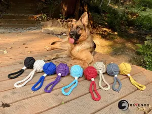 Organic Cotton Rope Ball Tug Chew Toy for Dogs - Dye-Free & Non-Toxic, Floatable for Versatile Play, Made in the USA