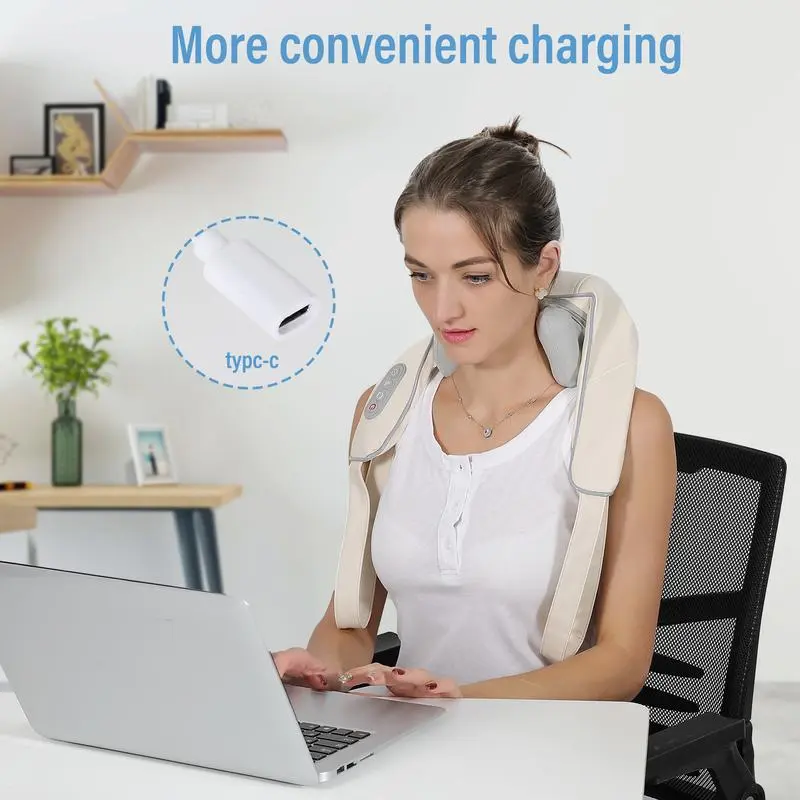 Neck and Shoulder Massager, Wireless Portable Massager, with Heat, with Heat, Electric Shiatsu Back Massager Device, Deep Tissue Pain Relief, Deep Neck and Shoulder Pain Relief, Comfort, Best Gift, Cordless Relaxing shoulder massager heated  shoulder