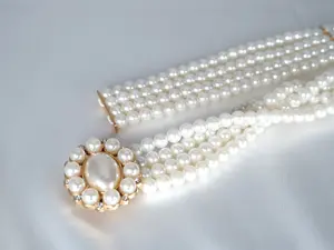 Handmade Weave White Pearl Belt Skinny Bridal Sash Wedding Dress Belt Bridesmaid