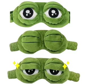 Frog Sleep Mask - A stylish, shimmering sleep mask featuring an adorable Frog design. This fun, plush eye mask is perfect for travel, yoga, napping, and light-blocking; its soft cotton lining gently cares for sensitive skin.