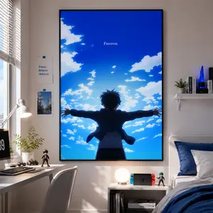 Attack on Titan Canvas Poster AOT "Freedom" Theme TV Series Anime Art Ideal for Gifting Dorm Living Bedrooms High-Quality Canvas