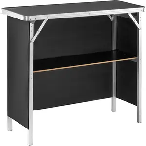 VEVOR Portable Exhibition Lectern Table, 38.39inch x 15.16inch x 34.25inch cm, Exhibition Counter Booth with Wall, Foldable Promotional Retail Bar Lectern with Storage Rack and Carrying Bag