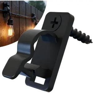 80Pack Outdoor String Light Clips Screw-in Hooks, Weatherproof Cable Hangers for Hanging Fairy Lights for Christmas, Festival, Patio and Fence Decorations
