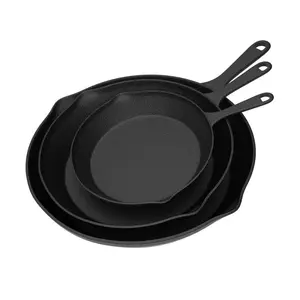 Pre-Seasoned 3-Piece Cast Iron Skillet Set in Black - Cookware
