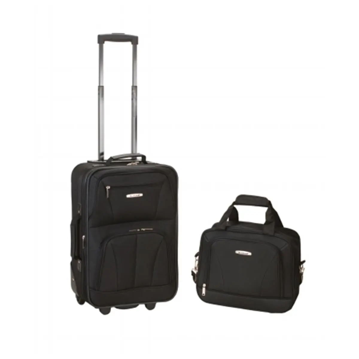 212 MAIN 2-Pc Lightweight Expandable Luggage Set - PVC-Backed Heavy-Duty Fabric Travel Luggage Bags with EZ-Roll Wheels
