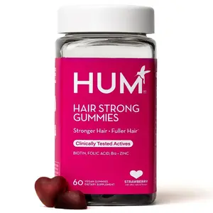 HUM Hair Strong - Daily Biotin Gummies for Hair Growth - Fo Ti, Folic Acid, Zinc, Vitamin B12 & PABA to Support Healthy Hair, Skin & Nails HUM Hair Strong - Daily Biotin Gummies for Hair Growth - Fo Ti, Folic Acid, Zinc, Vitamin B12 & PABA to Support Healthy Hair, Skin & Nails