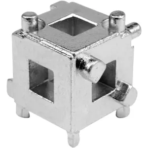3/8'' Car Brake Caliper Compression Cube Tool, Steel Brake Piston Remover Adapter, Car Rear Drive Disc Piston Caliper Wind Back Cube Tool, Universal Caliper Piston Compressor Tool