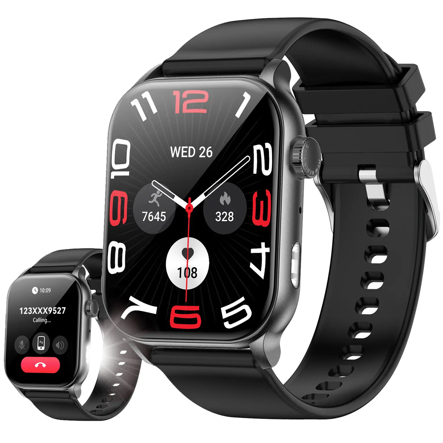 QONBINK Smart Watch Available for ios and Android 300 functions, LCD screen waterproof fitness Smartwatch with Bluetooth Wristwatch Colorful Wearable