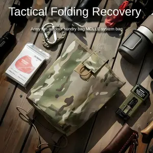 Small Waist Bag Folding Molle Tactical Magazine Dump Drop Pouch, Hunting Airsoft Ammo Edc Tool Bag, Foldable Utility Recovery