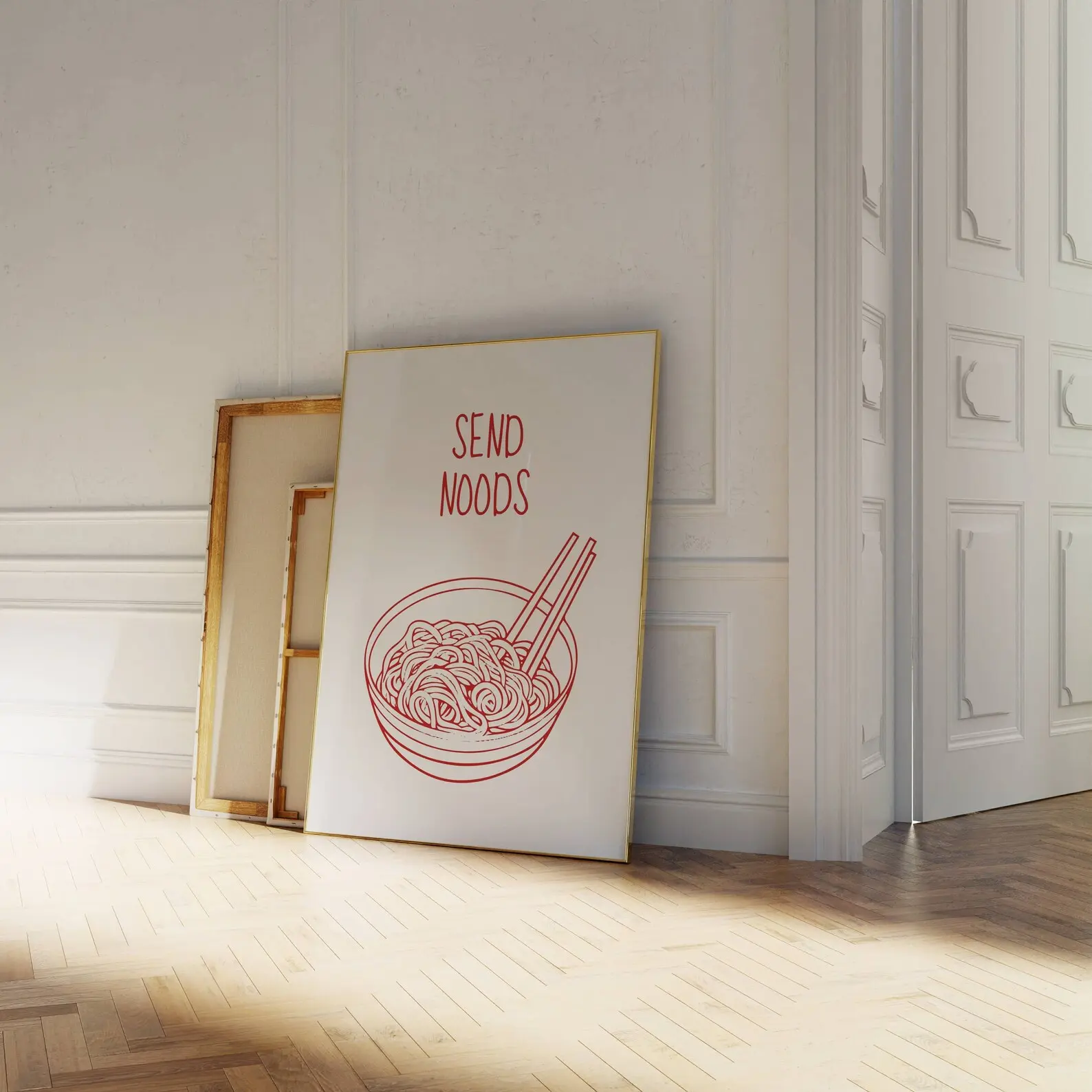 Send Noods Noodle Print Poster Trendy Food Wall Art Aesthetic Kitchen Decor Cooking Chef