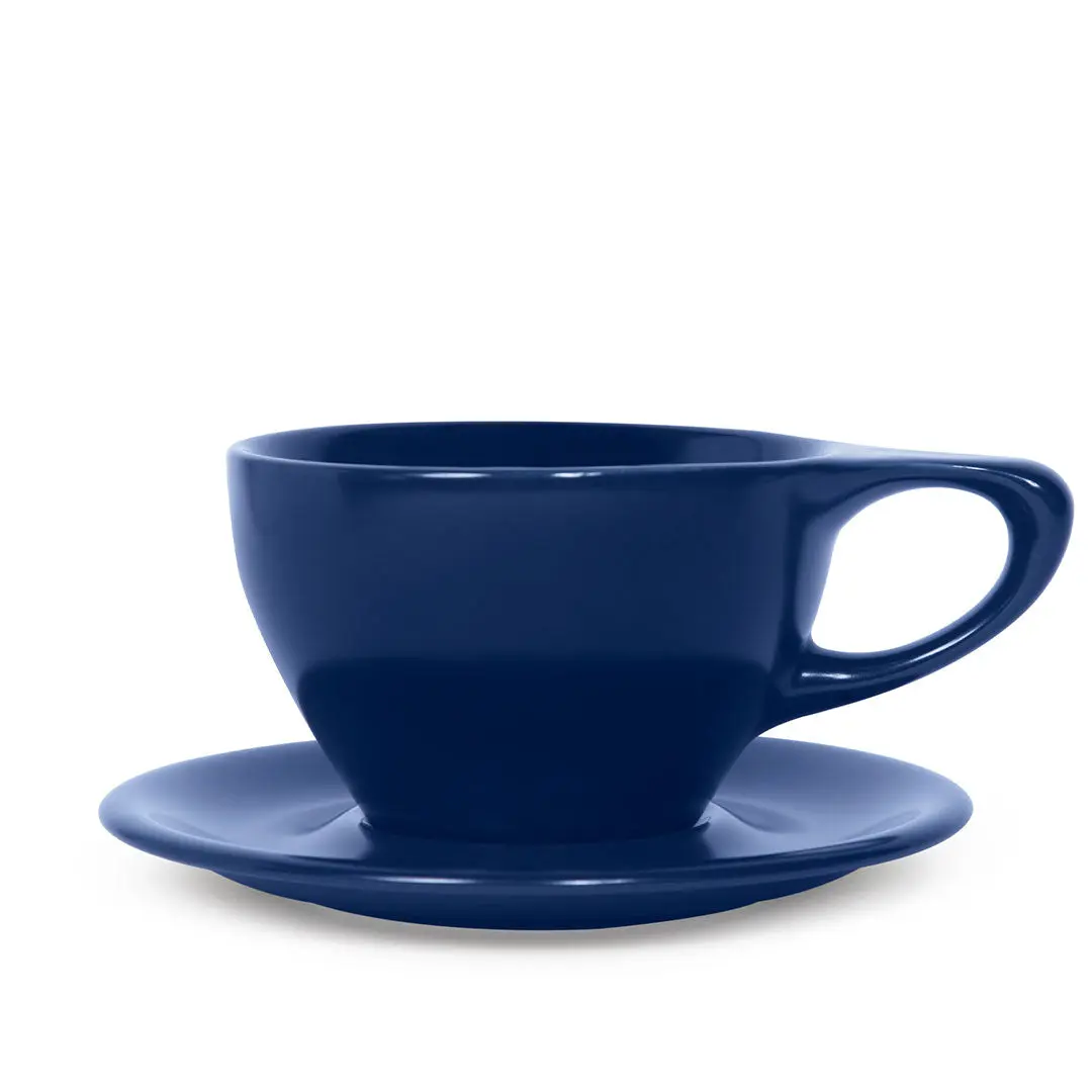 notNeutral Lino 12oz Porcelain Latte Cups with Saucers