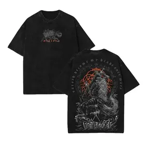 Maliketh Black Blade Shirt – Elden Ring Inspired Vintage Washed Oversized Heavy Cotton T-Shirt, Double Sided Dark Fantasy Boss Graphic, Aesthetic Streetwear Gift for Fans US Trend