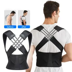 Back Posture Corrector Adjustable Back Spine Support Belt Corset Belts for Women Bodybuilding Back Belt Shoulder Rehabilitation Adjustable Iron Sand Weighted Vest upper scoliosis Correction Strap female adult