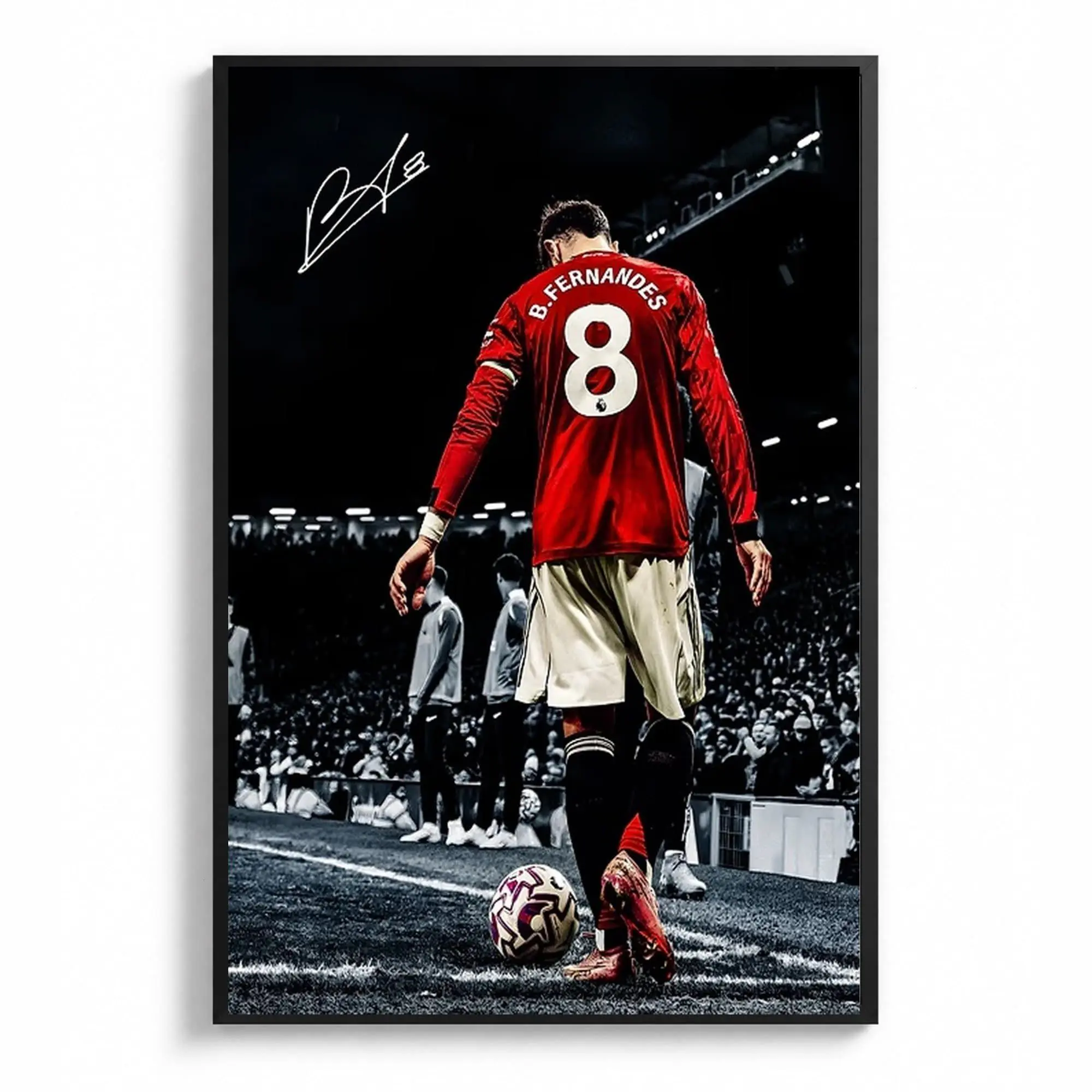 Bruno Fernandes Soccer Player Portrait Poster, Soccer Gifts, Sports Poster, Football Poster, Soccer Wall Art( Unframed - Print Only )