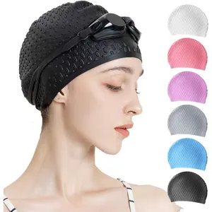 Silicone Swim Cap,Comfortable Bathing Cap Ideal for Curly Short Medium Long Hair, Swimming Cap for Women and Men, Shower Caps Keep Hairstyle Unchanged-