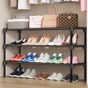 3-Tier Stackable Shoe Rack, Space-Saving Independent Storage, Durable Plastic with Metal Frame, 8kg Load Capacity, Modern Design, Shoe Organization Rack