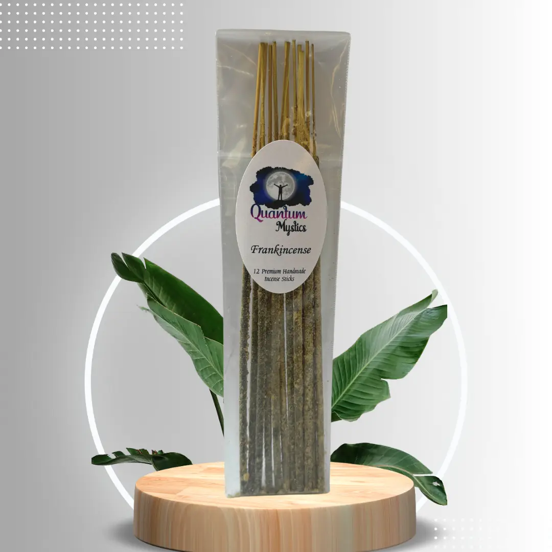 Frankincense, Handmade Artisanal Incense Sticks - Set of 12, Non-Chemical - Bamboo Charcoal Aromatic in Nature