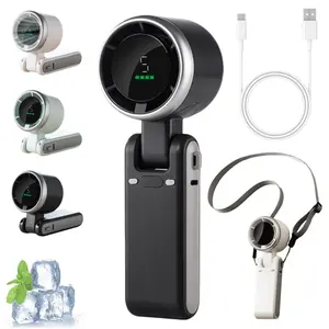 Portable Handheld Turbo Fan, 5 Gear Wind, Battery Operated, Up to 12 Working Hours, 3 IN 1 Hand Fan for Outdoor Activities, Travel, Working