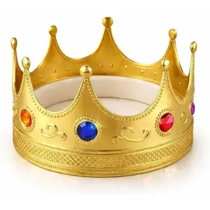 Gold Royal King Plastic Crown Prince Costume Accessory