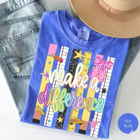 Women's Comfort Colors Fitted Cut Short-Sleeve Round Neck Split Graphic Tee - 3XL Teacher Appreciation Tops, Casual School Staff Gift Shirts