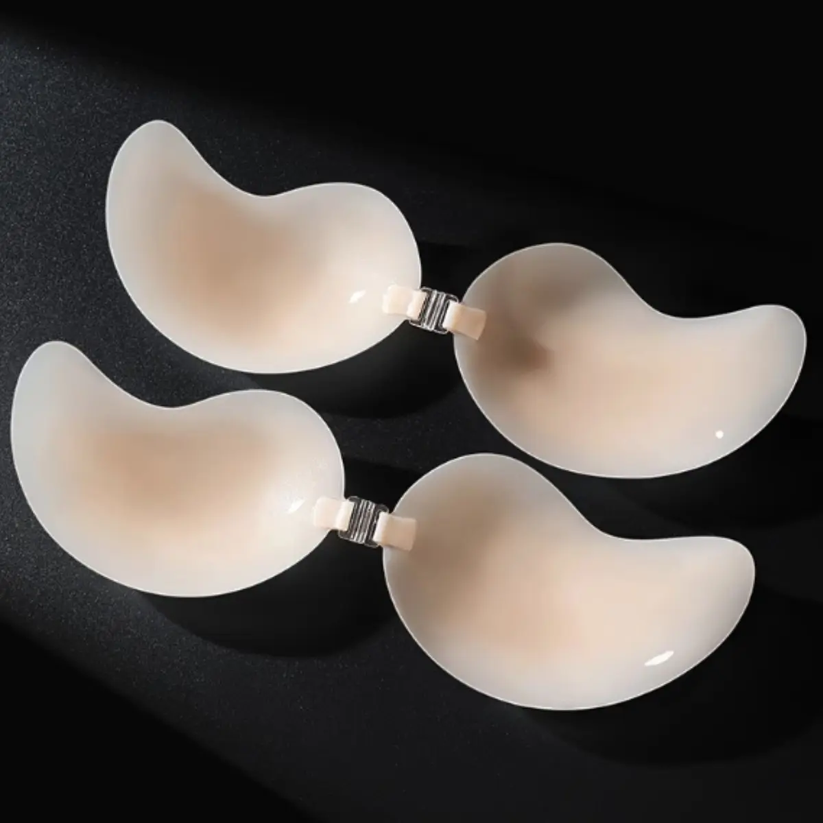 Mango Shape Ultra Thin Solid Silicone Pasties Strapless Invisible Seamless Push Up Breast Lift Adhesive Bra For Large Bust Wedding Dress Swimwear Smooth