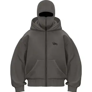 2025 New Balaclava Men's Zipper Hoodie Winter Warm Casual Sweatshirt Y2k Zipper Design Sports Outdoor Activities