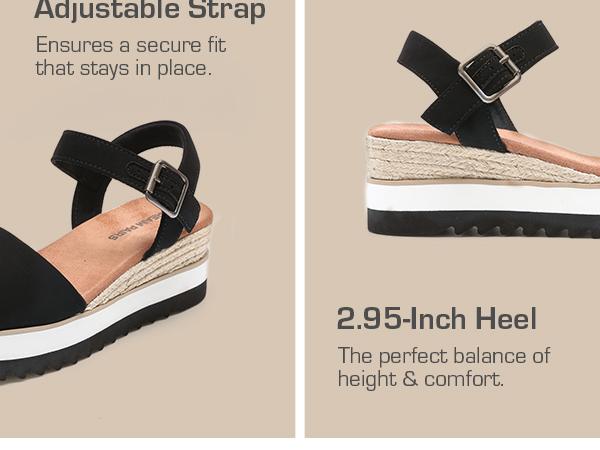 Dream Pairs Women’s Open Toe Platform Sandals with Ankle Strap - Casual Summer Shoes