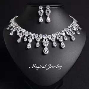 Princess-style 925 Silver Lab-Created Diamond Set - Brilliantly Pave-Set with Gemstones, Luxurious & Dazzling Design, Rich in Intricate Details