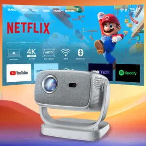 [US Warehouse] 2026 R2-14 Projector, New Year Pick, 800 ANSI Lumens, 4K Decoding, Android 11.0, Dual Wi-Fi 6 Wireless, Bluetooth, Autofocus, 180° Rotation, 150-Inch HD Display, Built-In Audio Speaker, Home Use Home Cinema Projector tiktokshopspringglow ti