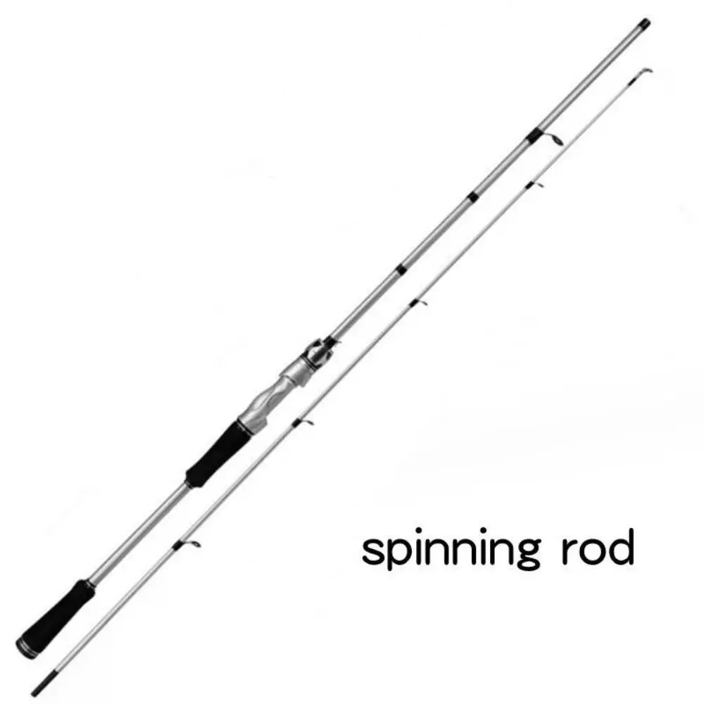 6ft Carbon Fiber Spinning Rod 2-Piece Set, Fast Action Lightweight Travel Fishing Pole 4-12lb Line, Versatile Saltwater Freshwater Rod for Bass Trout
