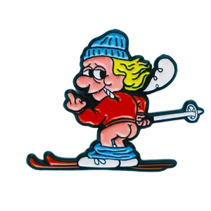 Smoking Ski Bum Pin