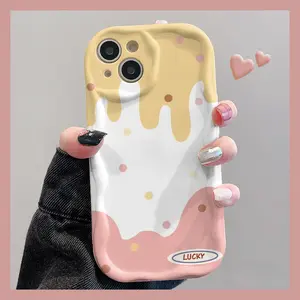 Fashion Ice Cream Cake Case for iPhone 16 15 14 Pro Max 13 12 11 XR XS Plus Shockproof Full Camera Protection Durable slim Silicone Cover